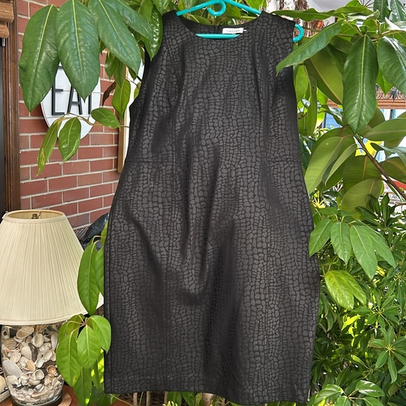 Calvin Klein “Snake”-print little Black Cocktail Dress Sleeveless. Like new,sz16 - Picture 2 of 11